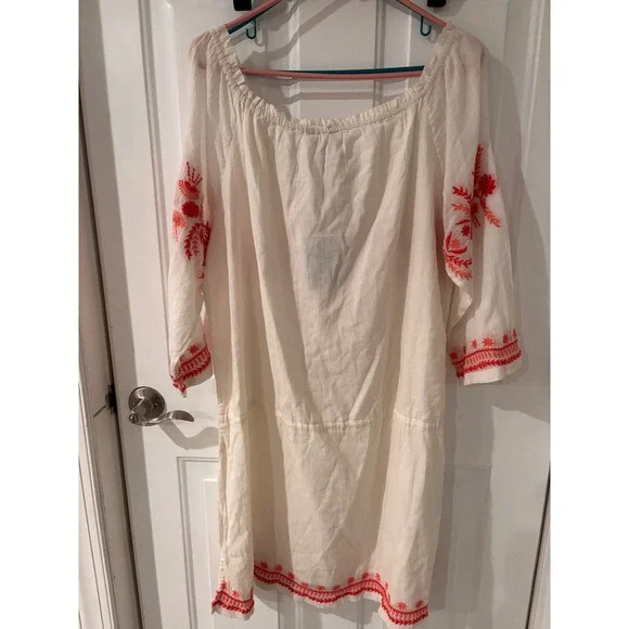 Tommy Bahama Embroidered Off The ShoulderBoho Beach Cover Up Dress XL -  threedaughtersproperties.com